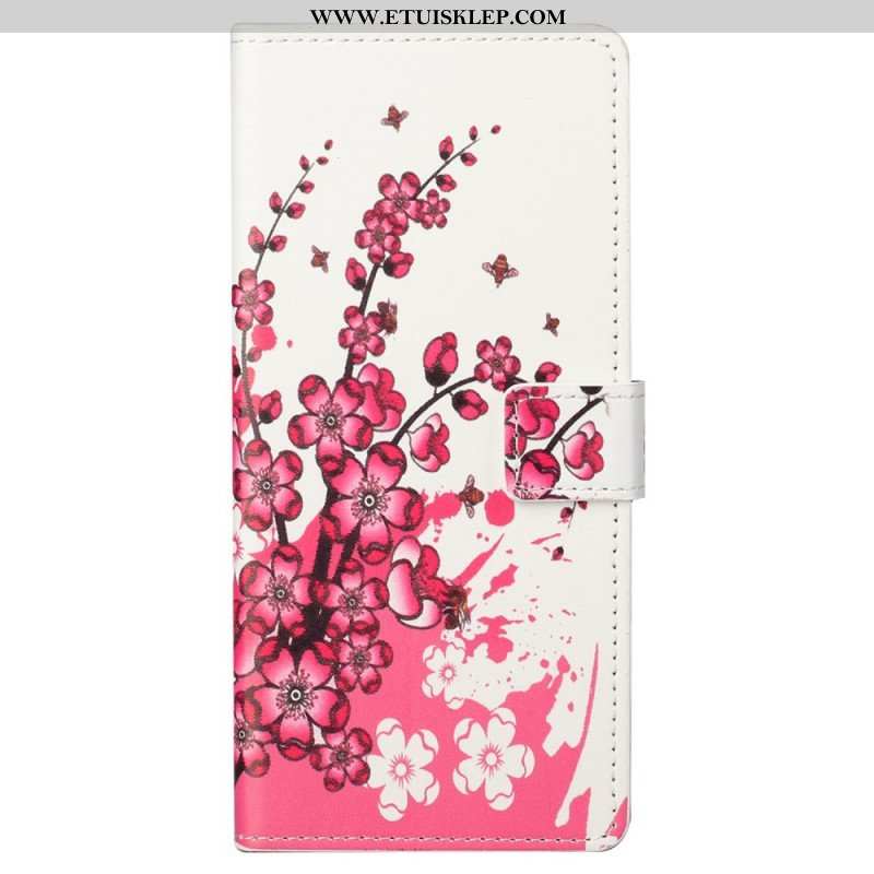 Etui Folio do Samsung Galaxy S23 Plus 5G Tropikalne Kwiaty